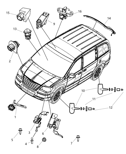 Hardware Kit Mounting See Sensors Group 008 Diagram for 68001743AB