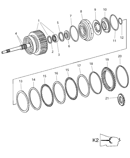 1999 Dodge Durango Snap Ring Diagram for 52108533AA