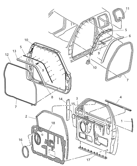 Weatherstrip, Door Belt Diagram for 55275504AA