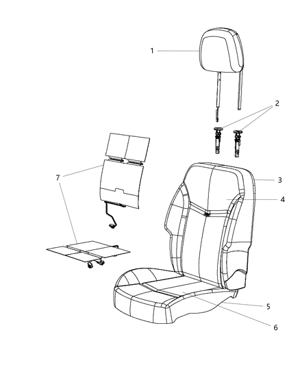 Cover Front Seat Back Diagram for 1UT82JRRAA