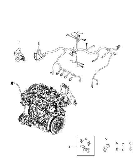Clip Wiring Diagram for 68189730AA