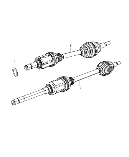 2010 Jeep Commander Shaft Axle Half Diagram for 68193658AA