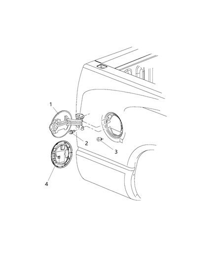 Seal Fuel Filler Door Diagram for 68210668AC