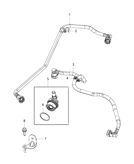O - Ring PCV Valve Diagram for 68217337AA