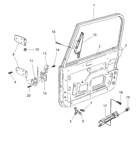 Door Front Complete Diagram for 4864669AB