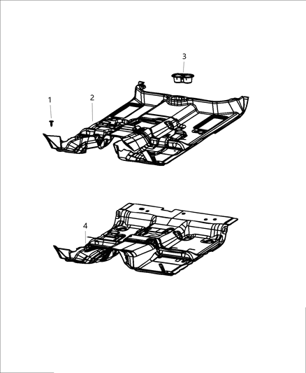 2019 Ram 3500 Floor Covering Front Diagram for 6MW32TX7AE