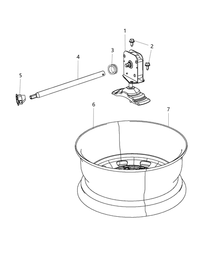 Spare Carrier, Rear Diagram for 68303633AA