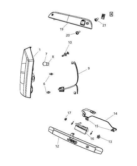 Wiring Tail Lamp Diagram for 68014985AA