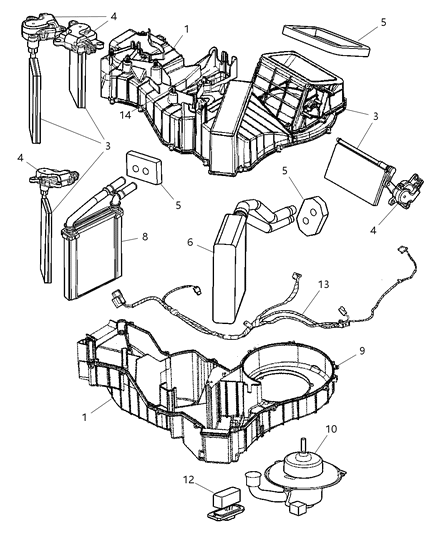 2006 Dodge Viper Seal Kit A/C And Heater Unit Diagram for 5093245AA