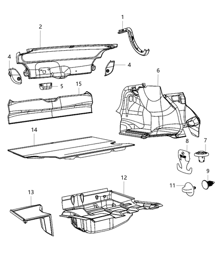 Carpet Trunk Diagram for 55315126AH