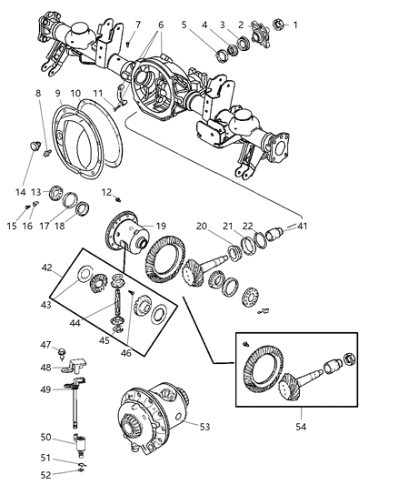 1996 Jeep Grand Cherokee Case Assembly Differential Diagram for 52104674AE
