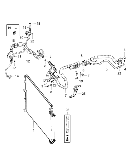 Condenser A/C Diagram for 68195662AA