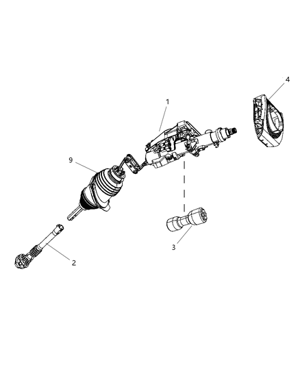 2006 Dodge Magnum Shroud Steering Column Diagram for UU30XXXAC