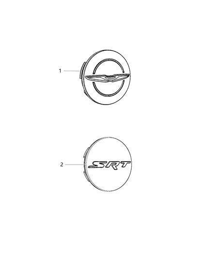 2016 Chrysler 300 Cap Wheel Center Diagram for 1LB74SZ0AB