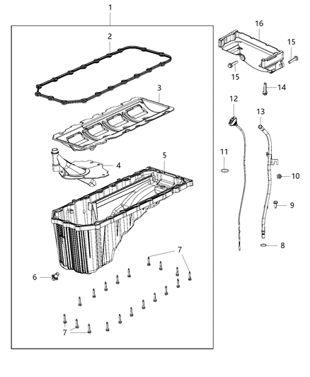 2021 Jeep Wrangler Pan Engine Oil Diagram for 68160481AB