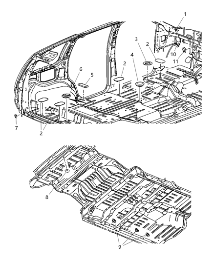 2004 Dodge Durango Plug Access Hole Diagram for 55257080AA
