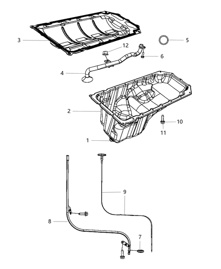 2001 Chrysler Voyager Tube Engine Oil Indicator Diagram for 5037660AC