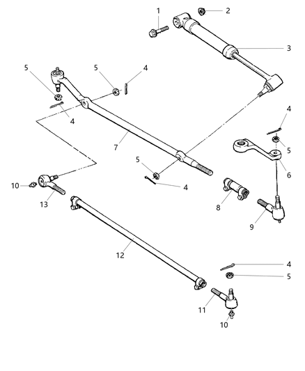 Damper Steering Linkage Diagram for 52087827AB