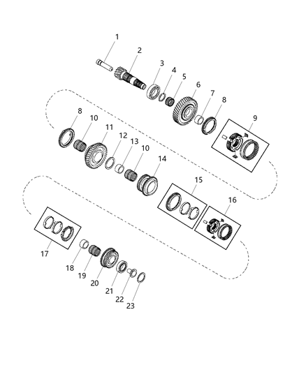 2017 Jeep Cherokee Gear Sixth Diagram for 68109981AA