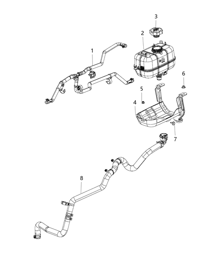 Bracket Coolant Bottle Diagram for 68280796AB