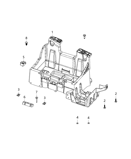 Stud Battery Hold Down Diagram for 68217050AA
