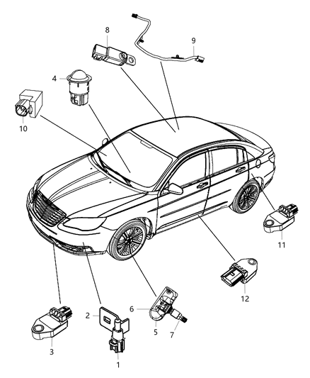 Sensor Kit Tire Pressure Diagram for 68078861AA