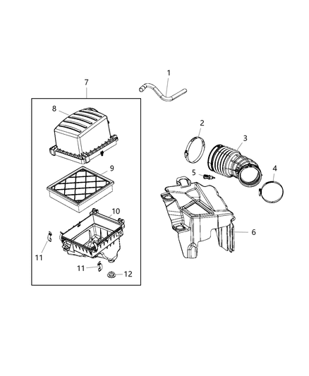 Air Cleaner Assembly Engine Diagram for 5038546AB