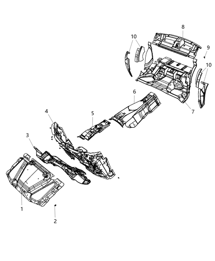 Silencer Floor Pan Diagram for 55315188AC