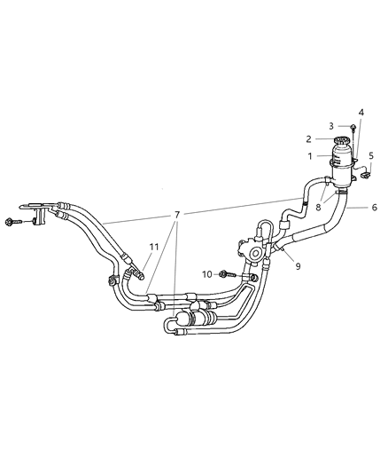 Hose Assembly Power Steering Pressure And Return Diagram for 52129342AC