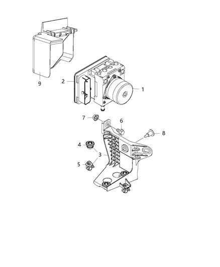 2018 Jeep Compass Module Anti-Lock Brake System Diagram for 68323438AA
