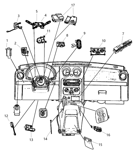 10 Circuit Clockspring With Steering Angle Diagram for 68003216AA