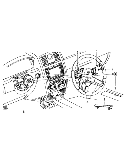 Cover Steering Wheel Back Diagram for 1KS031J8AA