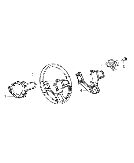 2014 Ram 1500 Damper Steering Wheel Diagram for 5057613AG