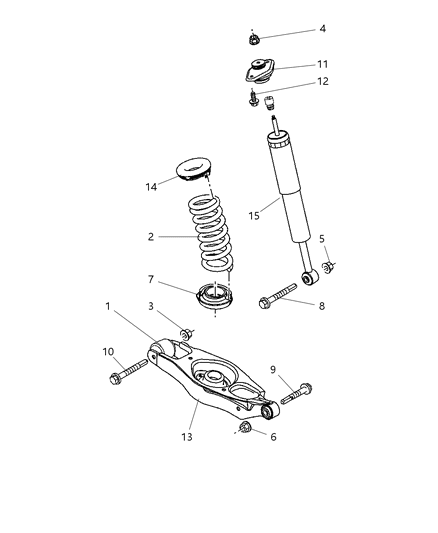 Shock Absorber Kit Suspension Rear Diagram for 68071745AA