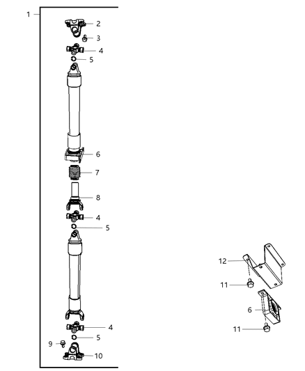 Shaft Drive Rear 2-Piece Diagram for 52853222AC