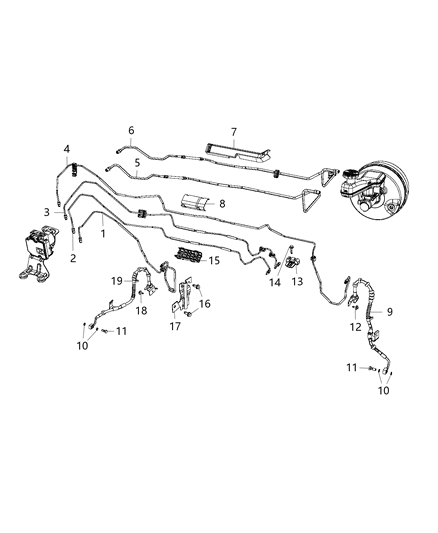 Tube Brake Secondary Diagram for 68223526AC