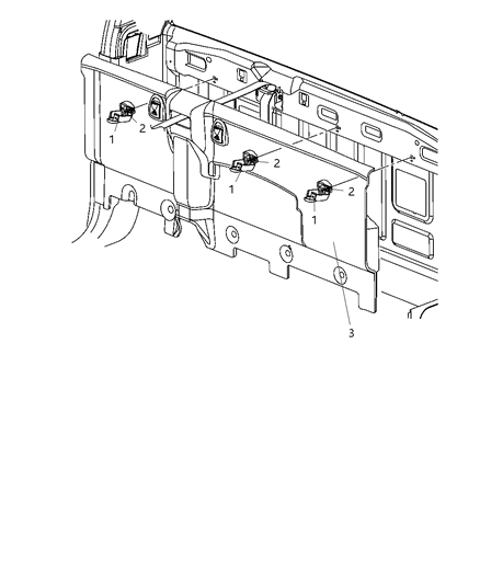 1990 Chrysler Imperial Hook Cab Back Panel Diagram for 1DL86ZJ8AA