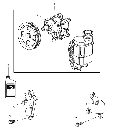 1991 Chrysler Imperial Pump And Pulley Power Steering Diagram for 52013980AD