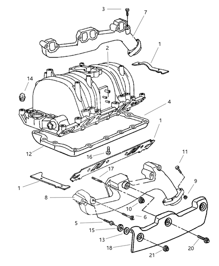Gasket Package Intake Manifold Diagram for 4897383AB