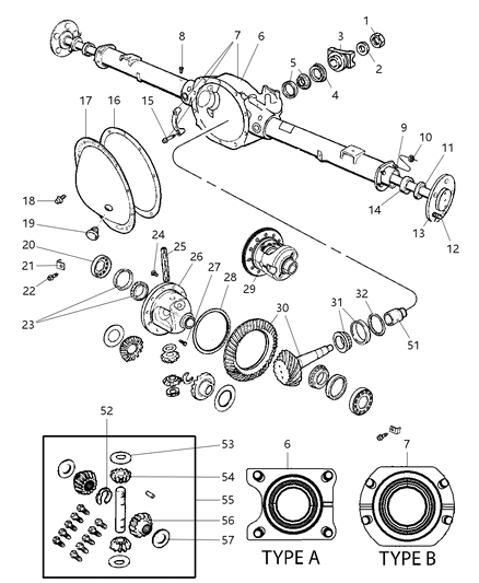 1999 Chrysler Concorde Shaft Differential Pinion Serviced in Gear Package Diagram for 1633928