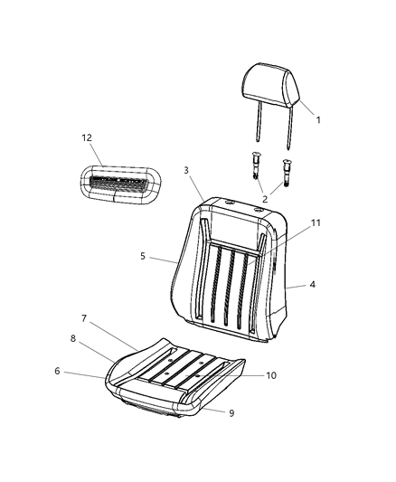 Heated Pad Seat Cushion Diagram for 5000021AB