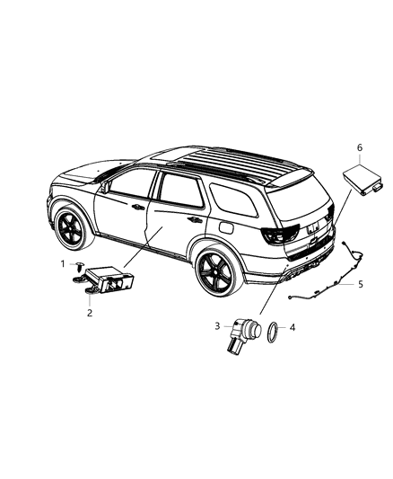 Module Parking Assist Diagram for 68254089AC