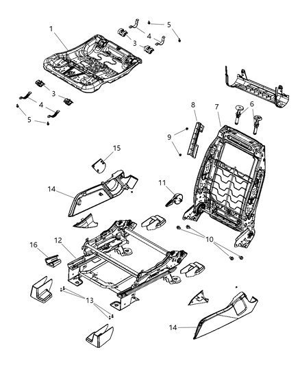 Handle Recliner Diagram for 1DQ58XDVAA