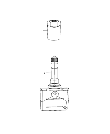 1987 Jeep Wagoneer Sensor Tire Pressure Valve Stem Diagram for 52088990AD