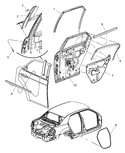 Water Shield Rear Door Diagram for 5065171AD