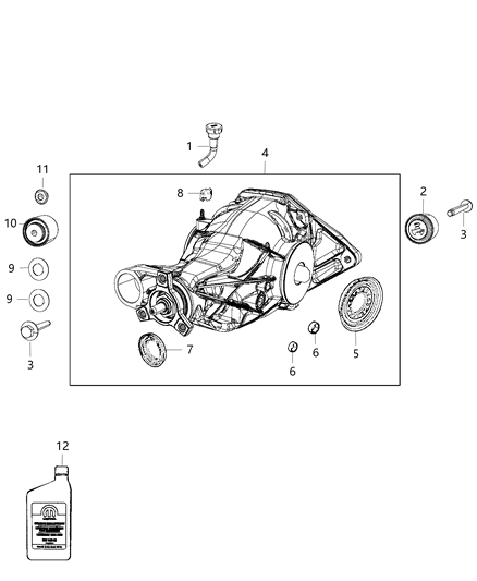 2017 Dodge Durango Differential Rear Axle Diagram for 68251539AA