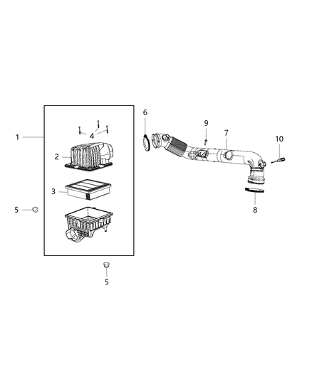 Air Cleaner Diagram for 68350283AA