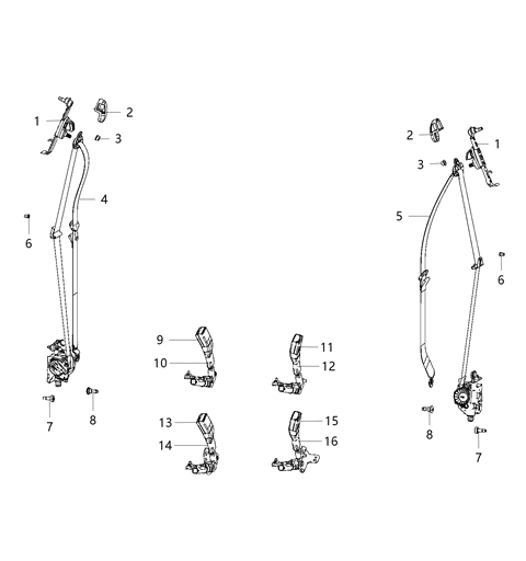Seat Belt Front Outer Right Diagram for ZV68BD1AF
