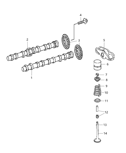 2008 Chrysler PT Cruiser Seal Valve Guide Diagram for 68066168AA