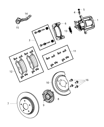 Hub And Bearing Brake Diagram for 4721762AH